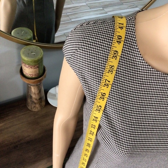 Zara Basic Tube Houndstooth Pattern Sheath Checker Work Office Dress - Picture 10 of 12